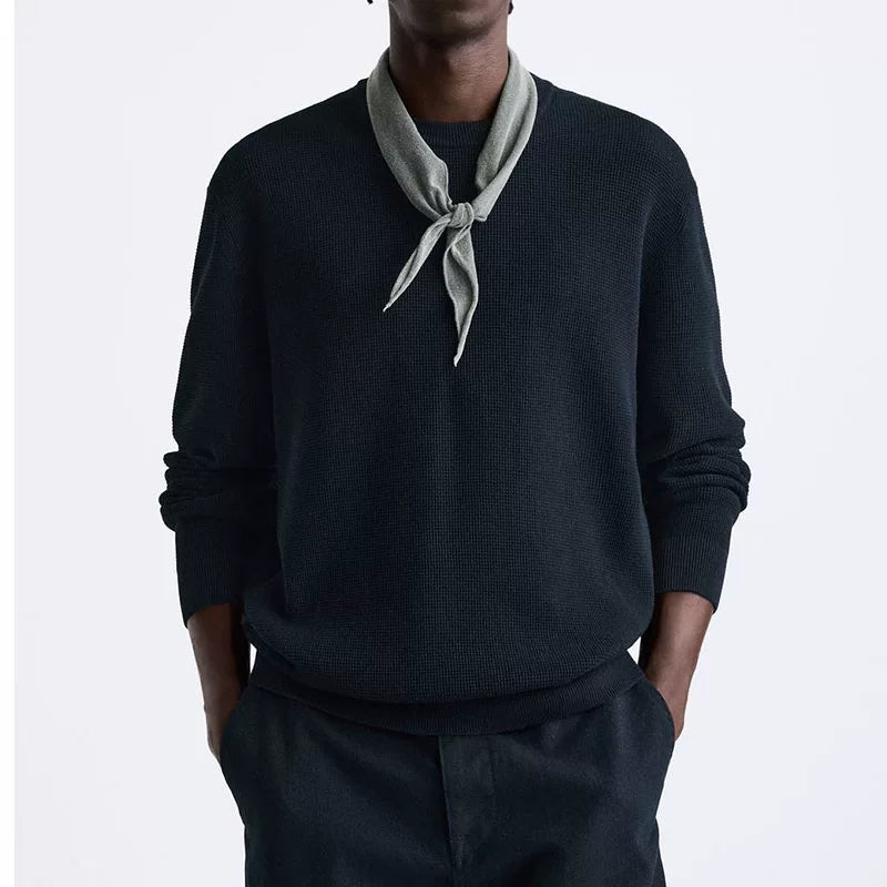 Textured Crew Neck Sweater