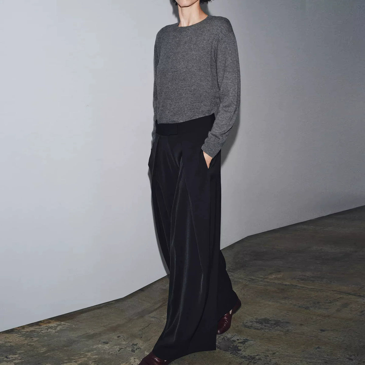 Front-Pleat Relaxed Trousers