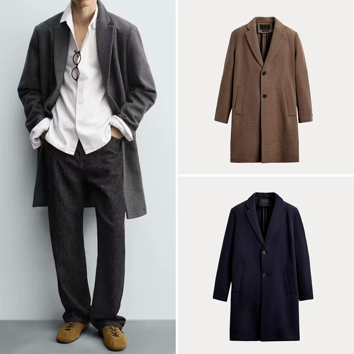 Slim Straight Wool-Blend Overcoat