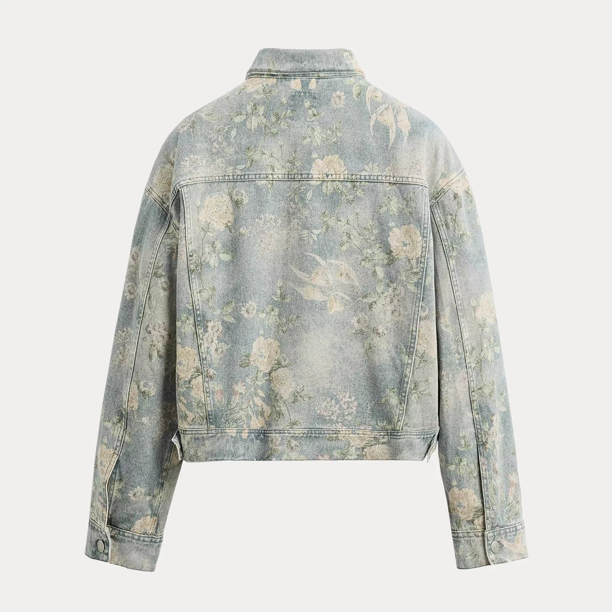 Cropped Printed Denim Jacket