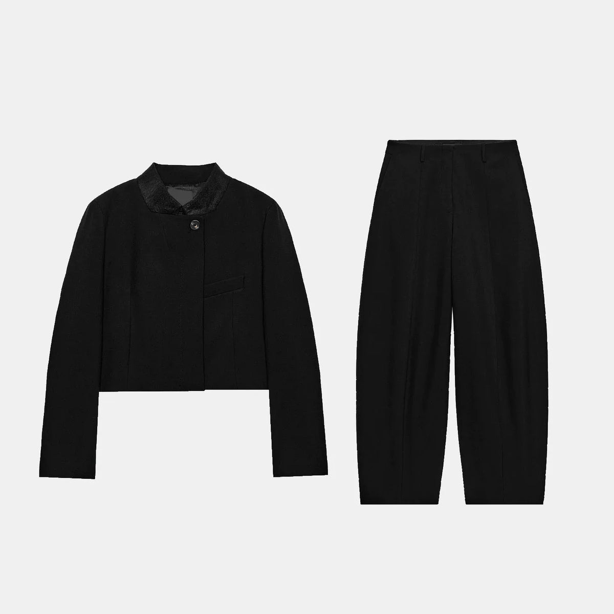 Cropped Blazer and Balloon Trousers Set