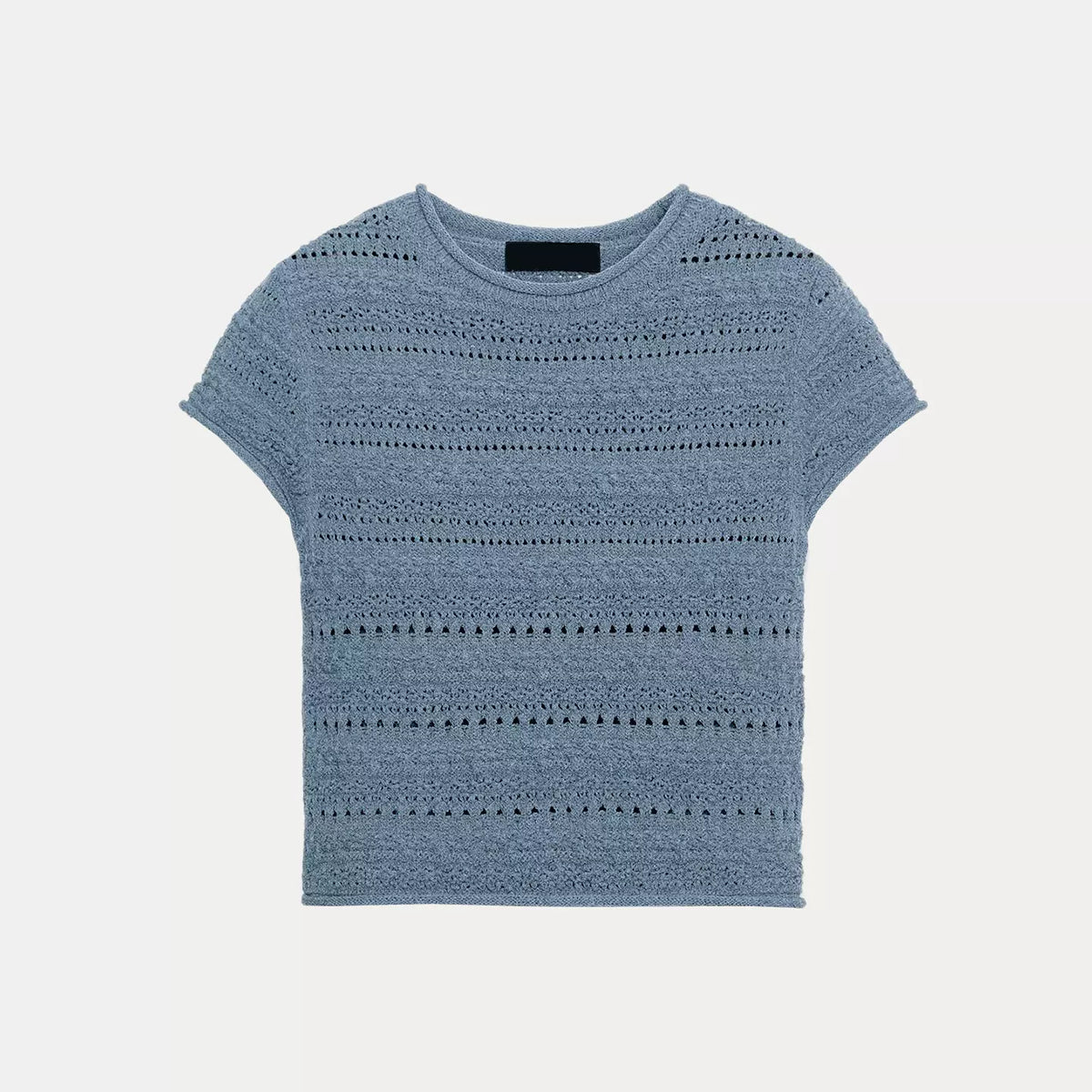 Openwork Short-Sleeve Knit Top