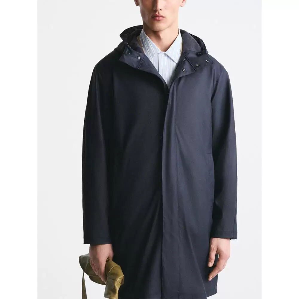 Coated Faux Leather Hooded Parka