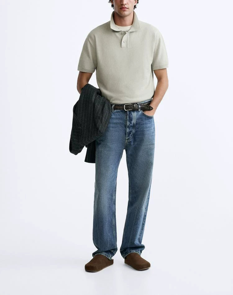 Short-Sleeve Knit Polo