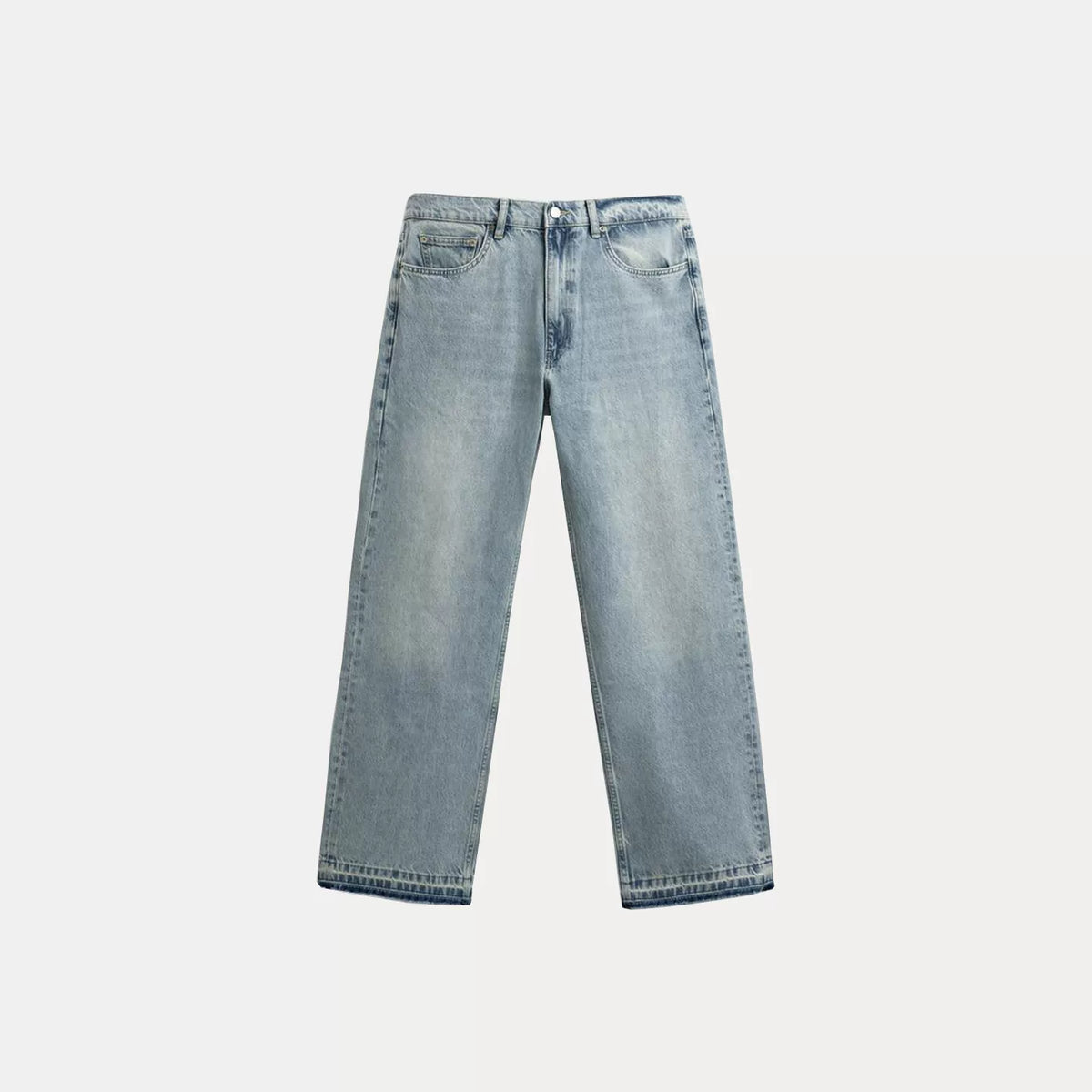 Mid-Rise Relaxed Straight Jeans