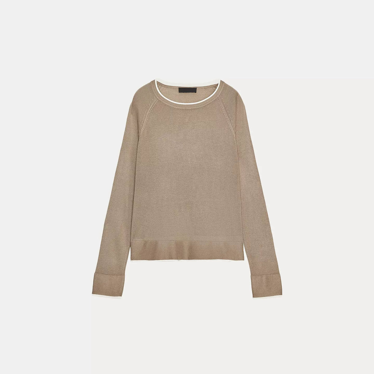 Striped Double-Layer Knit Sweater