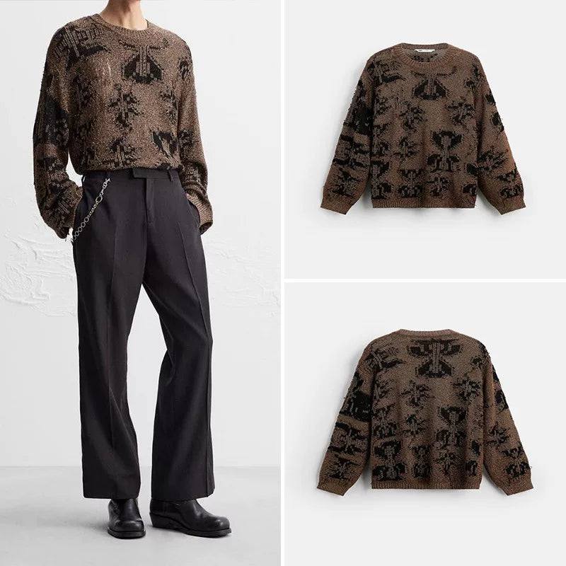 Glossy Open-Knit Sweater