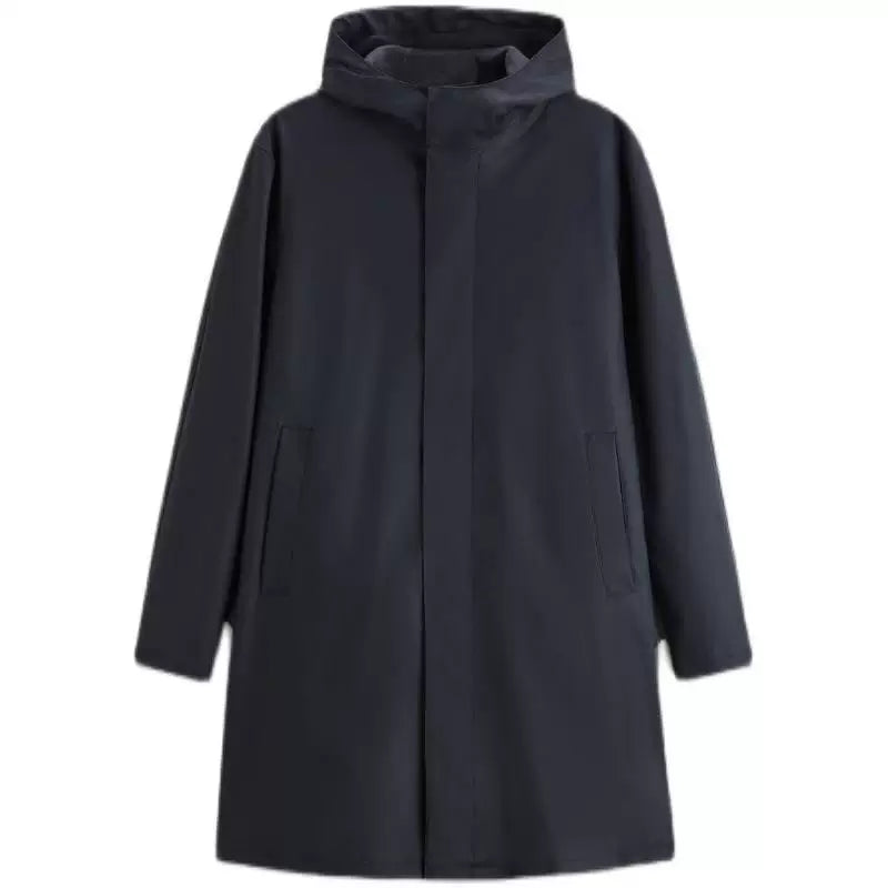 Coated Faux Leather Hooded Parka