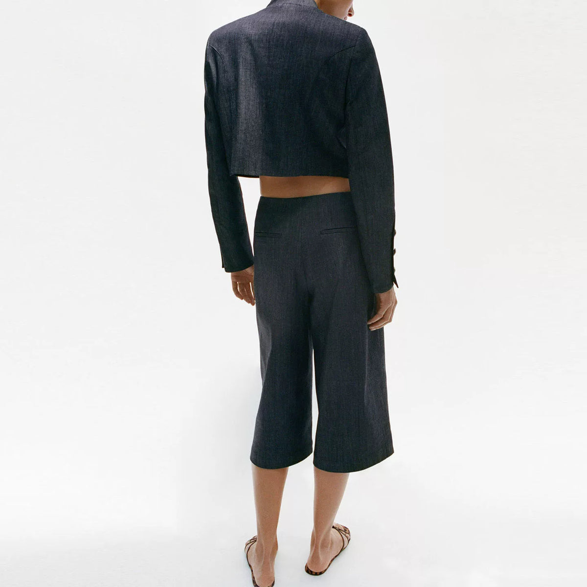 Padded-Shoulder Jacket and Trouser Set