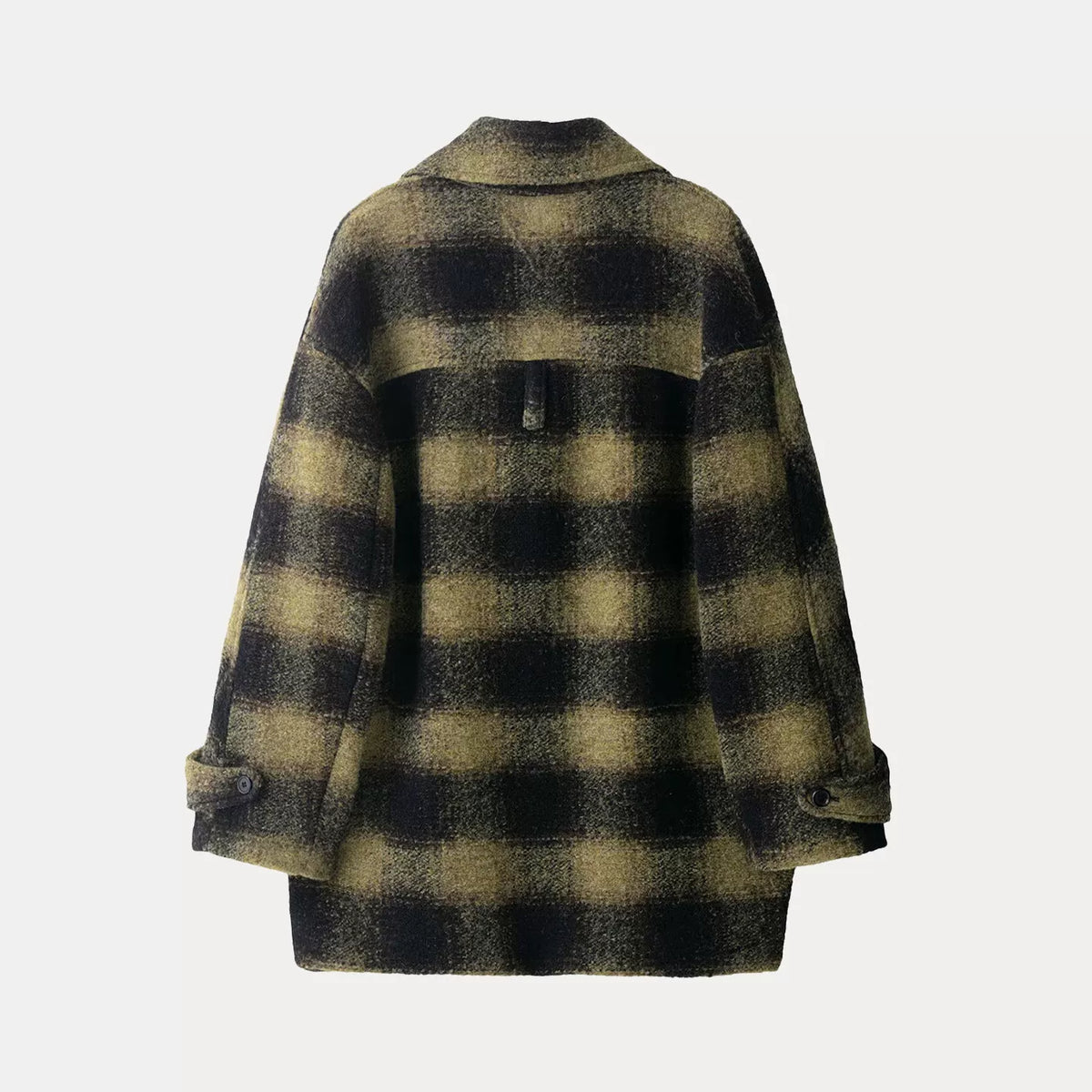 Cropped Plaid Lapel Jacket