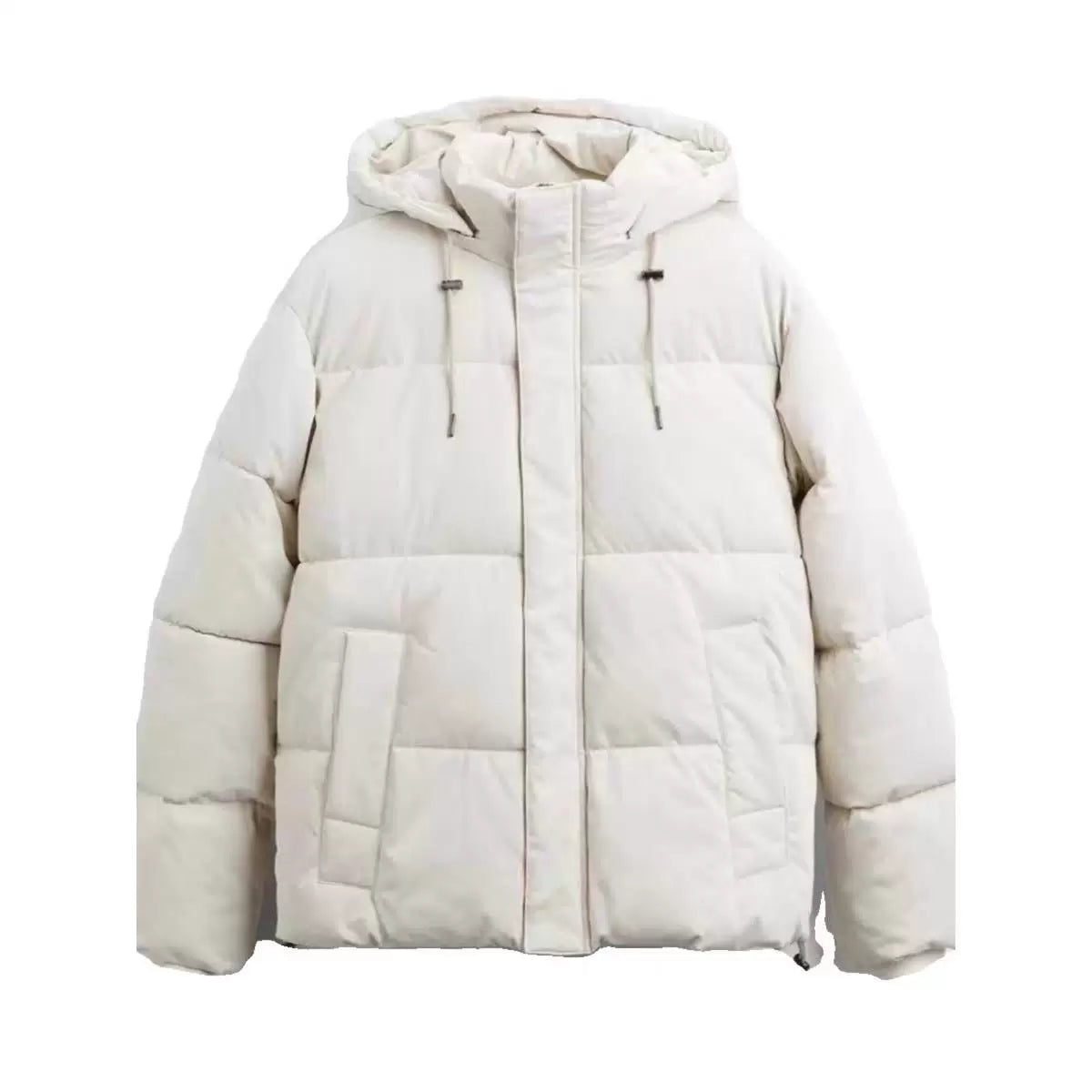 White Hooded Puffer Jacket
