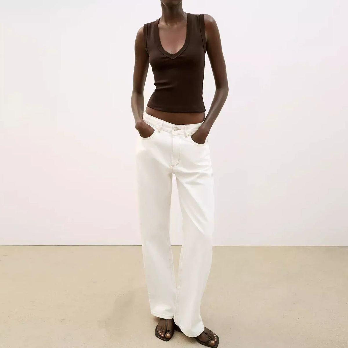 Sleeveless V-Neck Top