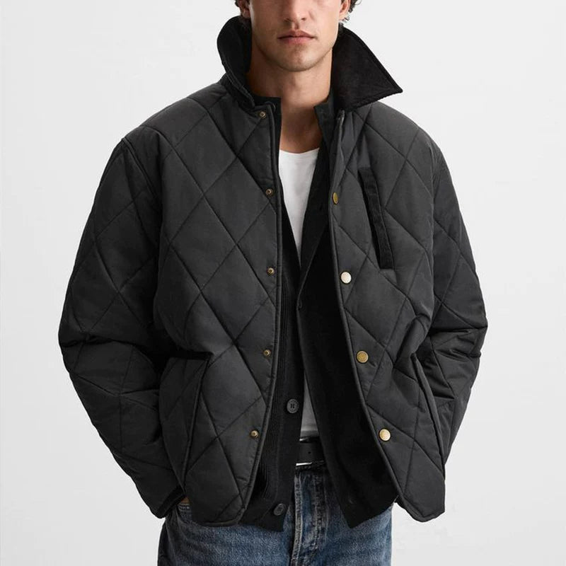 Patchwork Collared Work Jacket