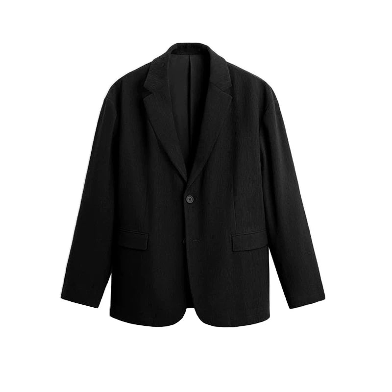Black Retro Casual Blazer