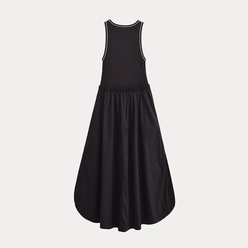 Striped Panelled Sleeveless Dress