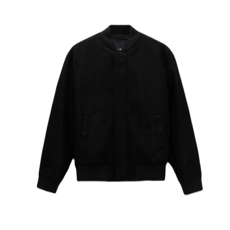 Wool-Blend Baseball Flight Jacket
