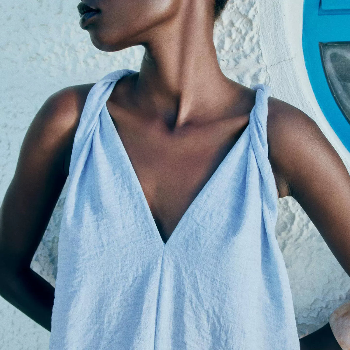 Knotted-Shoulder Maxi Dress