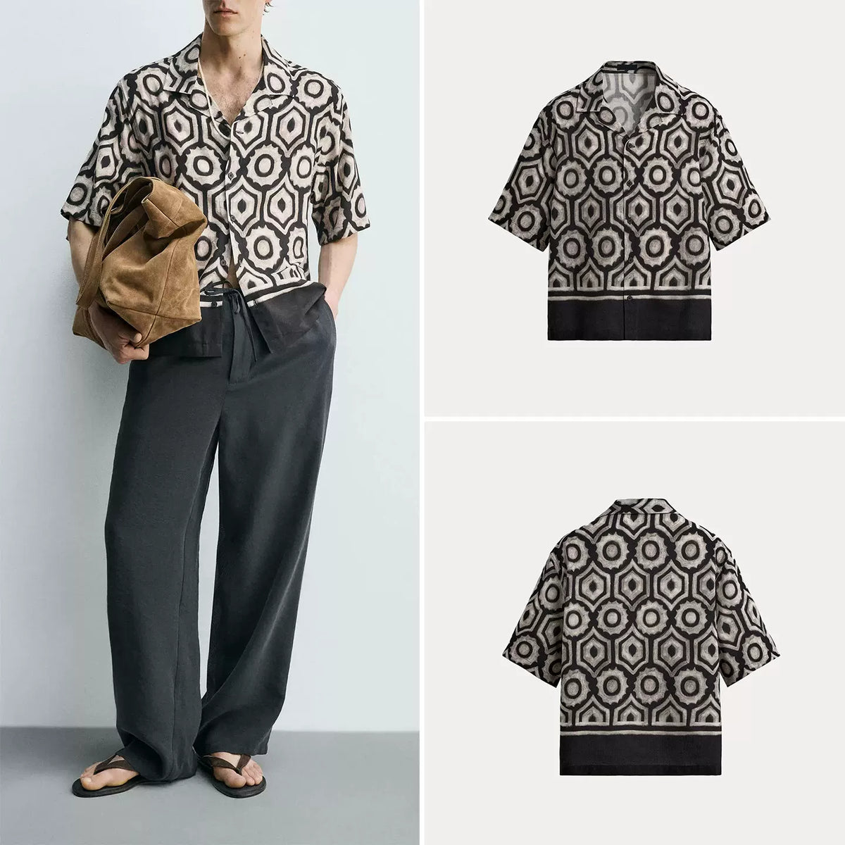 Geometric Print Short-Sleeve Shirt