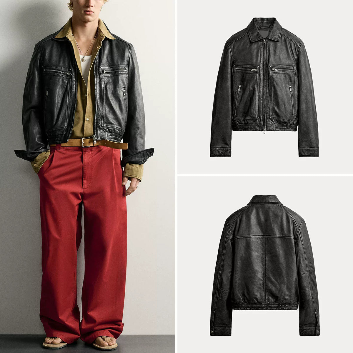 Cropped Zip Collar Jacket