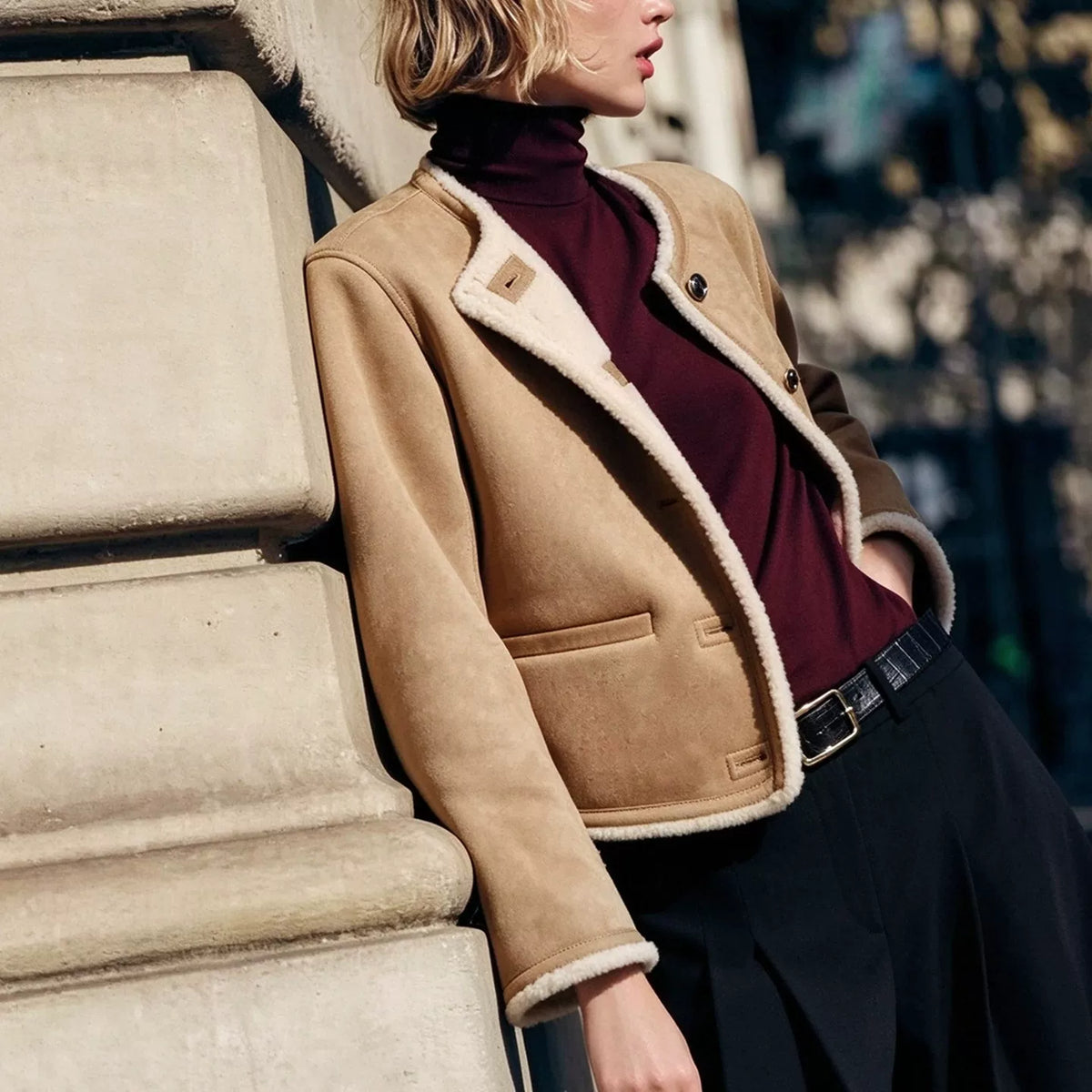 Reversible Metal-Button Jacket