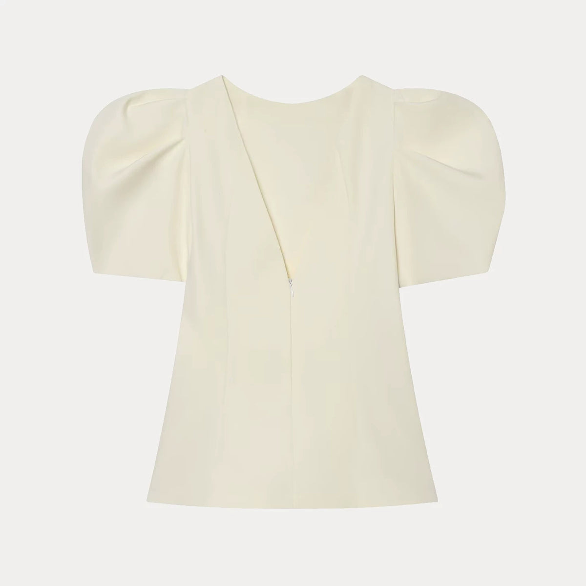 Puff Sleeve Slit Hem Tee