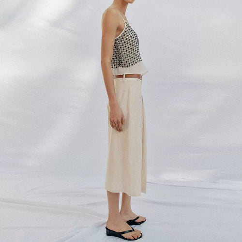 Belted High-Waist Long Shorts