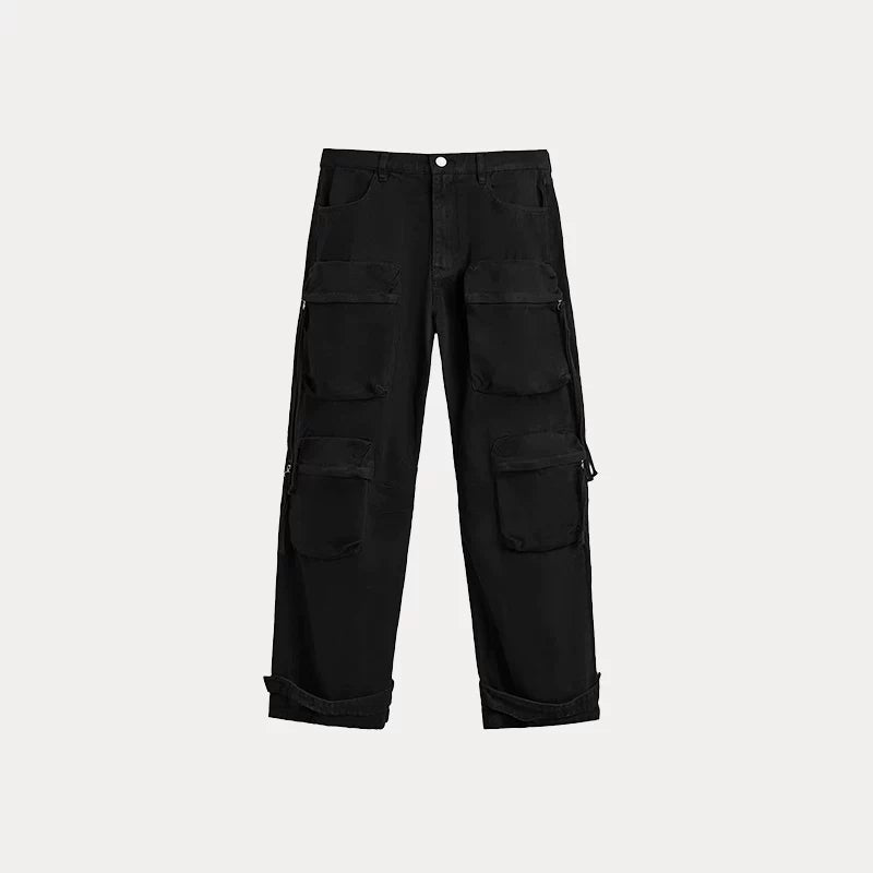 Washed Utility Pocket Jeans