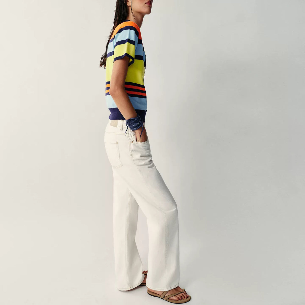 Short-Sleeve Striped Knit Polo