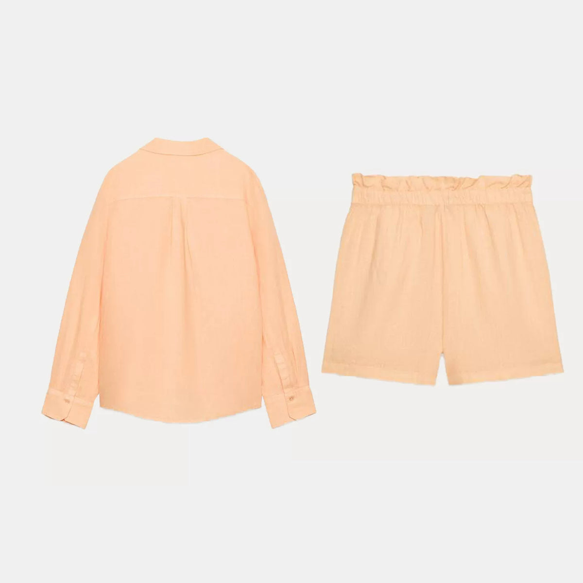 Pocket Shirt and Tie-Waist Shorts Set