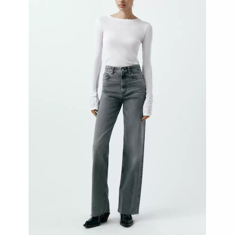 Slim-Effect High-Waist Wide-Leg Jeans