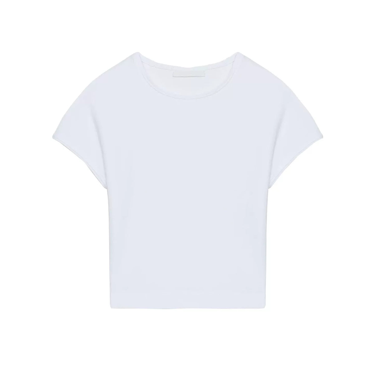 Cropped Slim Crew Neck T-Shirt