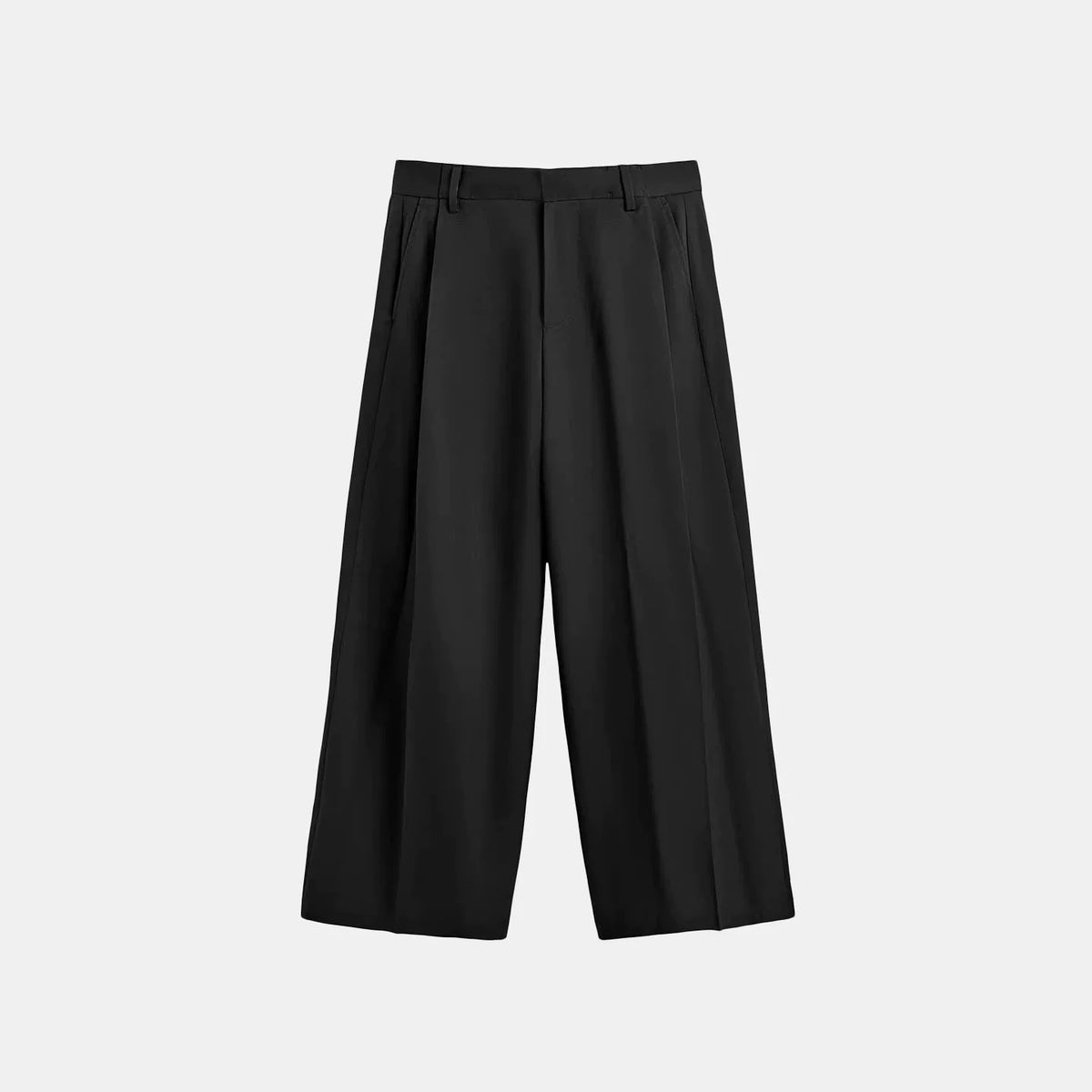 Pleated High-Waist Wide-Leg Trousers