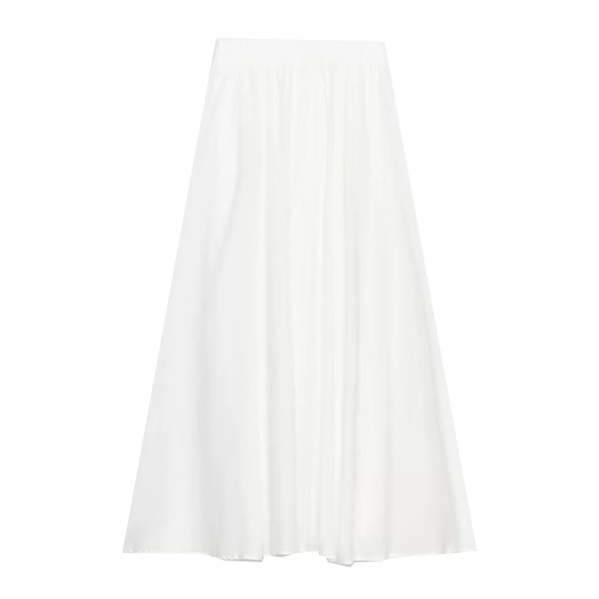 Tiered Elastic-Waist Midi Skirt