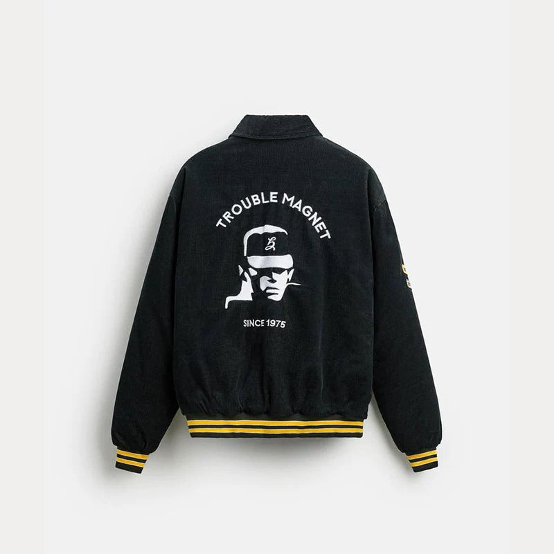 Patchwork Corduroy Varsity Jacket