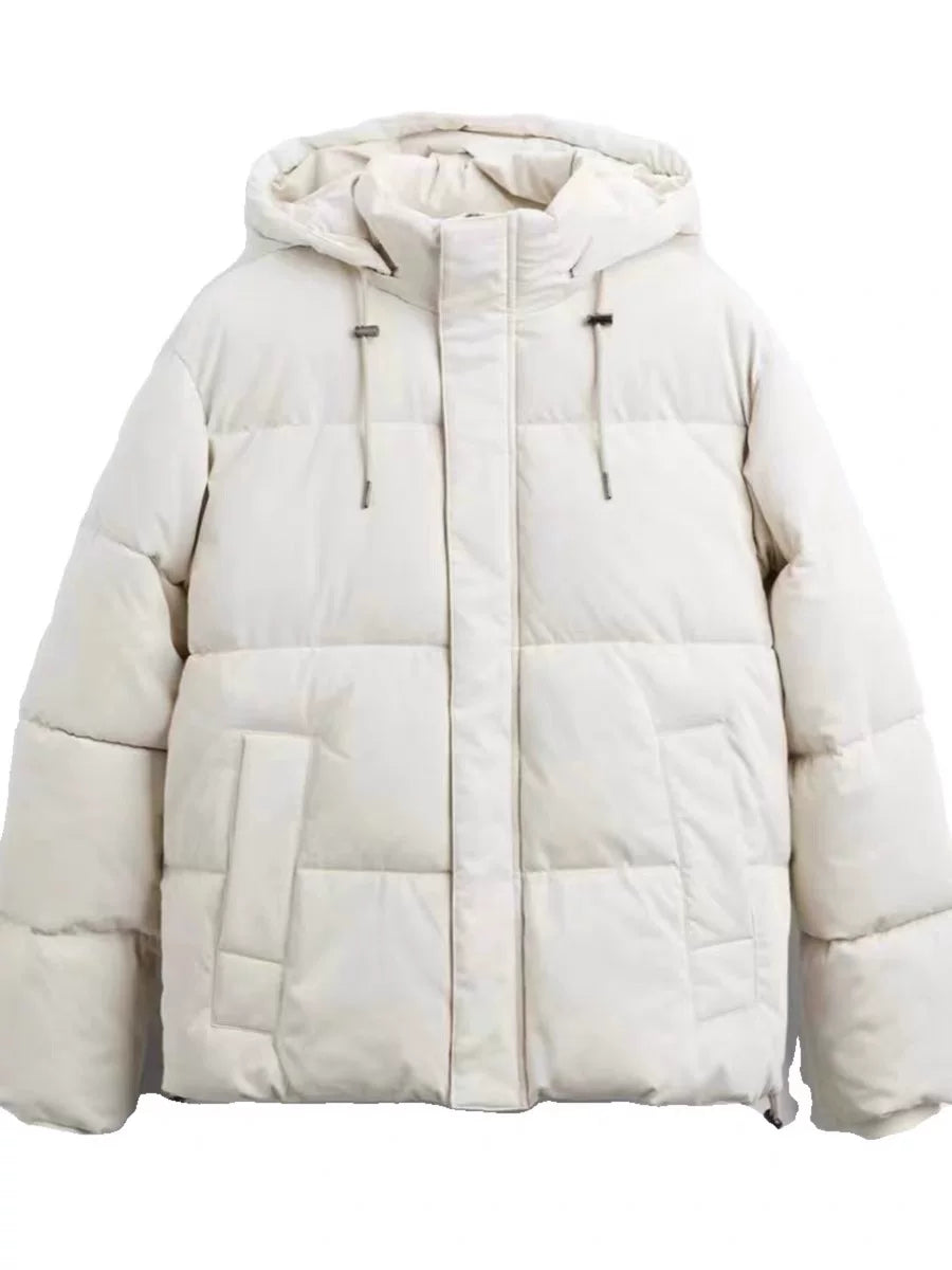 White Hooded Puffer Jacket