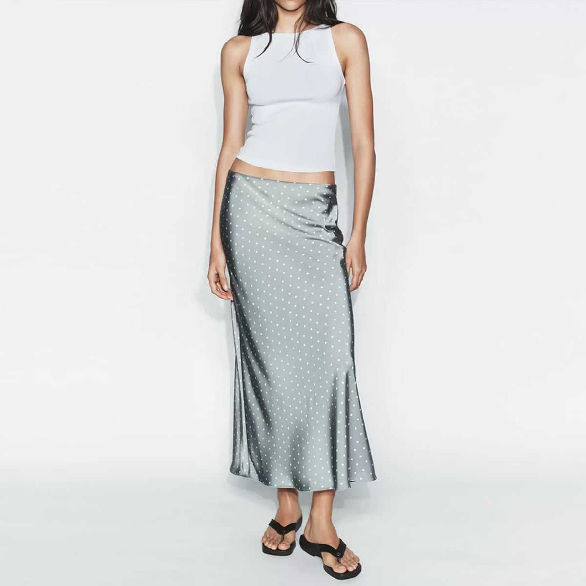 Straight-Cut Midi Skirt