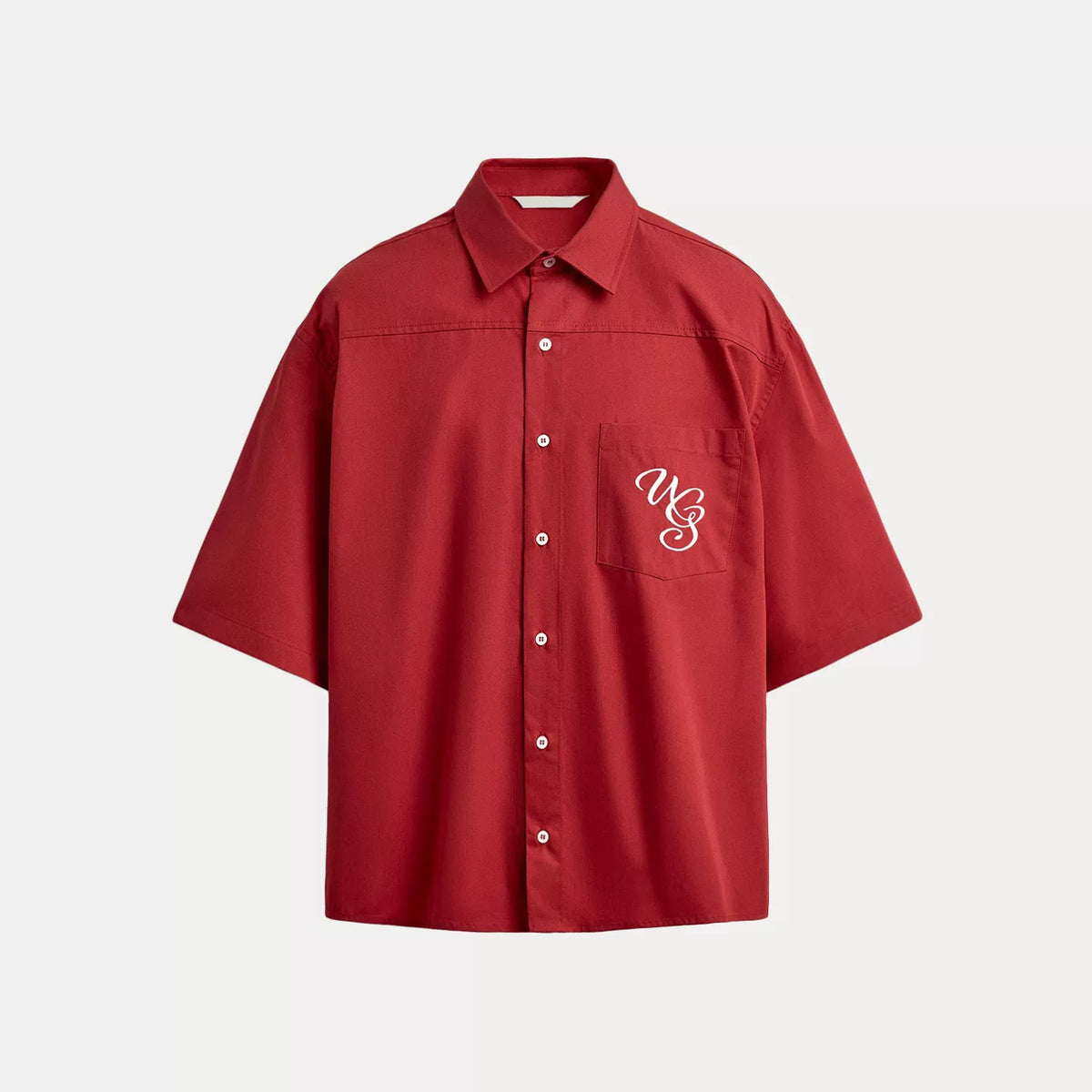 Contrast Embroidered Short-Sleeve Shirt