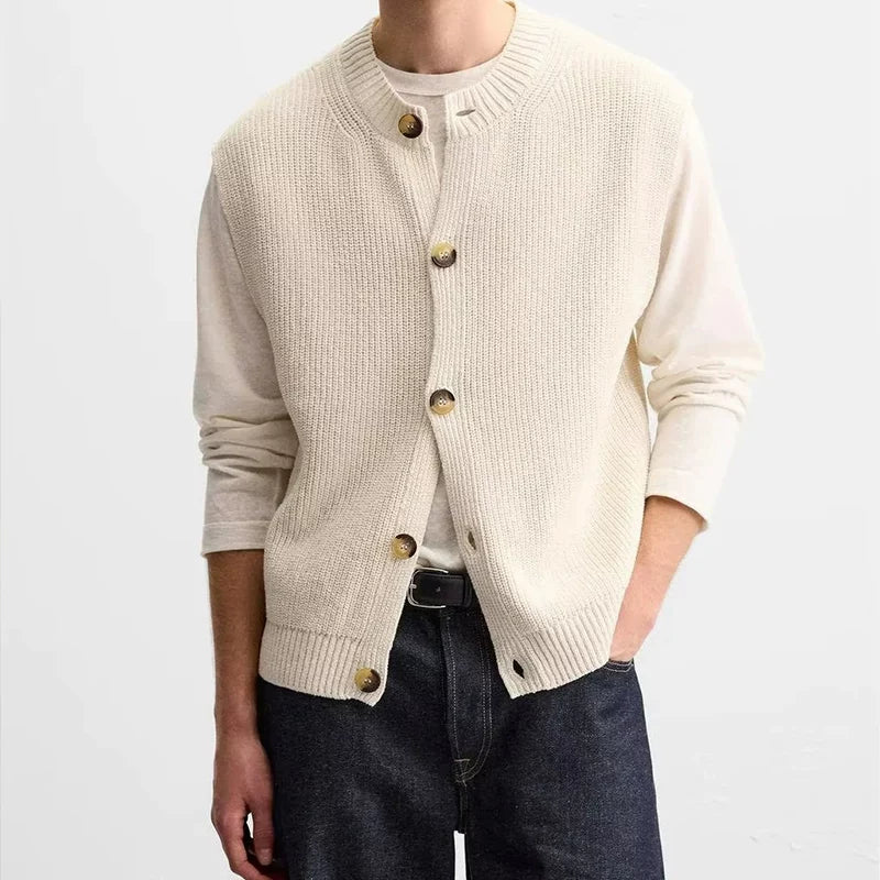 Relaxed Button-Front Knit Vest