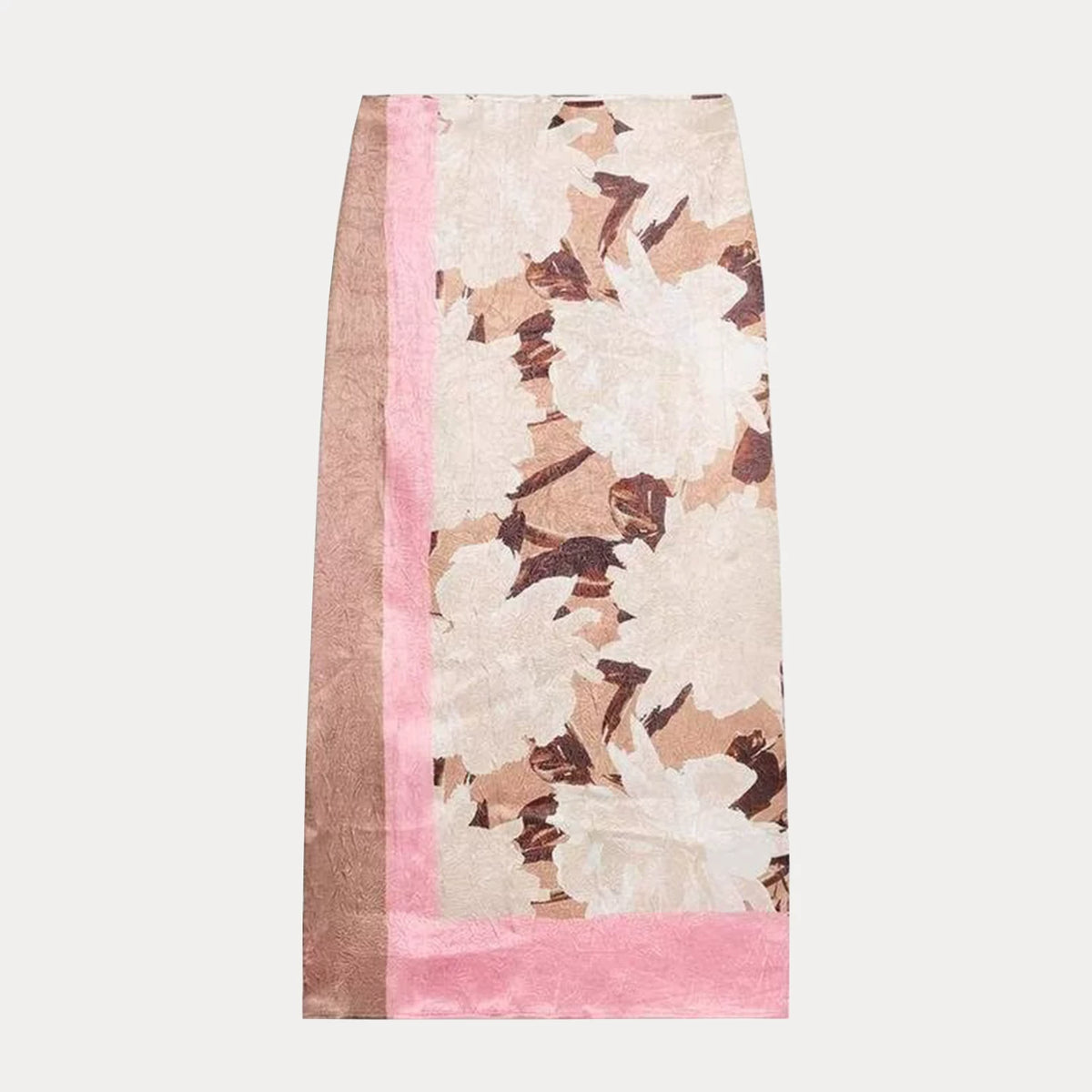 Printed Crinkle Midi Skirt