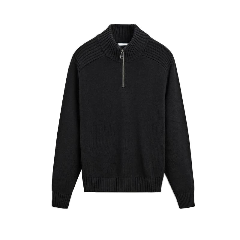 Half-Turtleneck Slim Knit Sweater