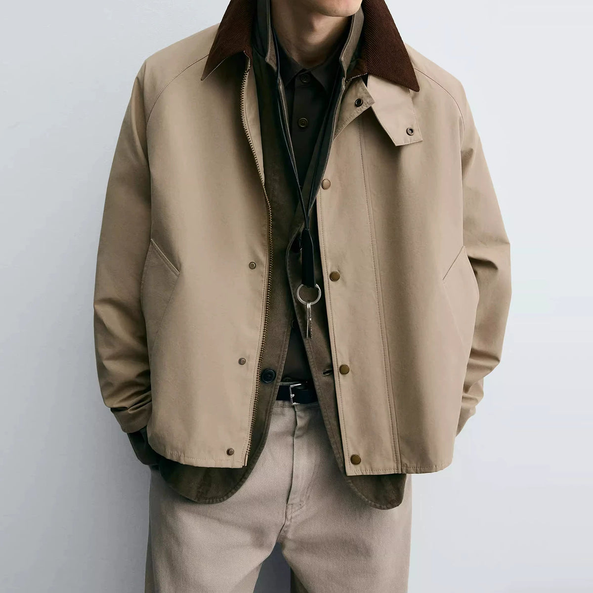 Technical Contrast Collar Jacket