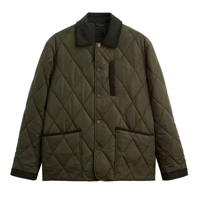 Diamond-Quilted Padded Jacket