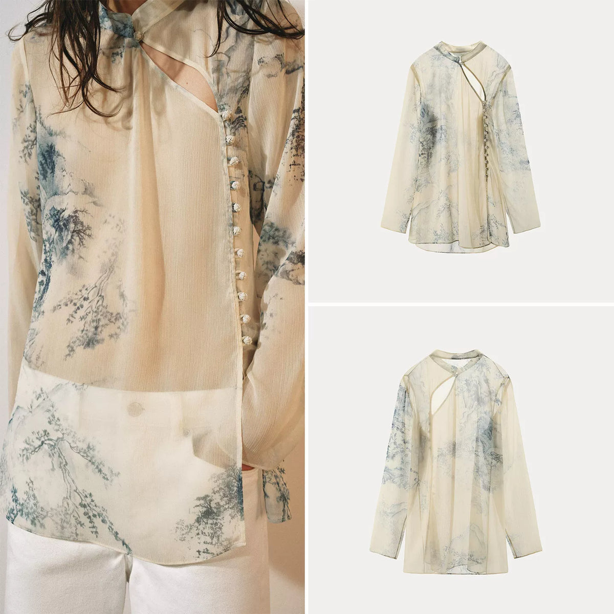 Printed Button-Front Shirt