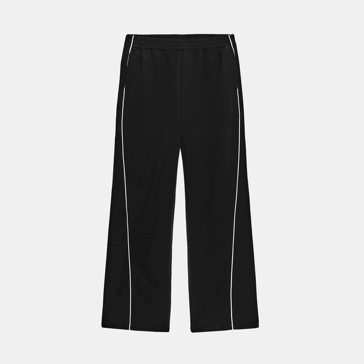 Contrast-Trim Jacket and Straight Trousers Set