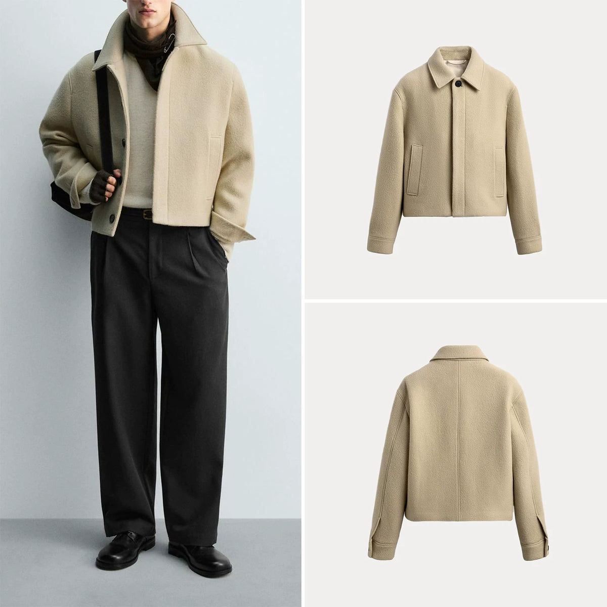 Cropped Collared Jacket