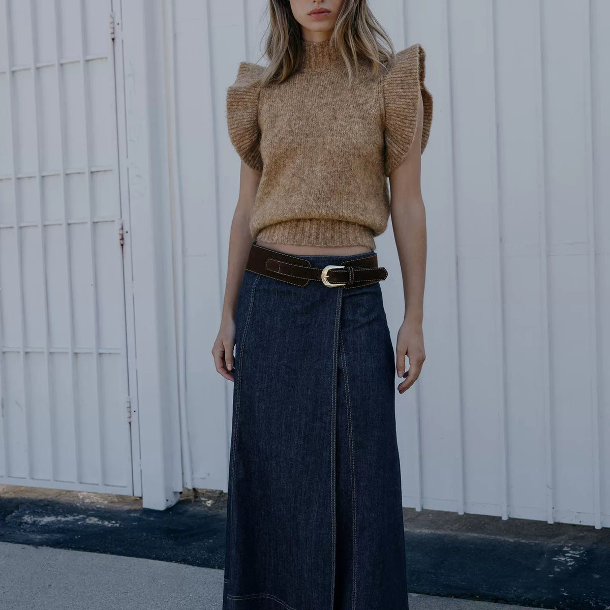 Two-Tone Layered Knit Vest