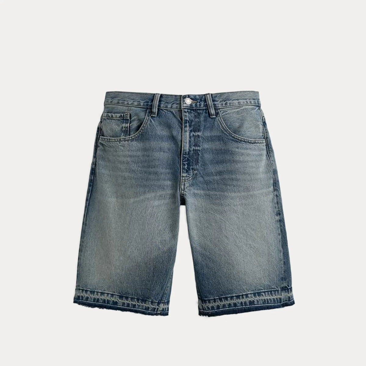 Washed Denim Relaxed Shorts