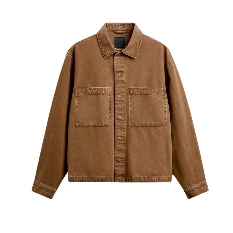 Boxy Square-Collar Shirt Jacket