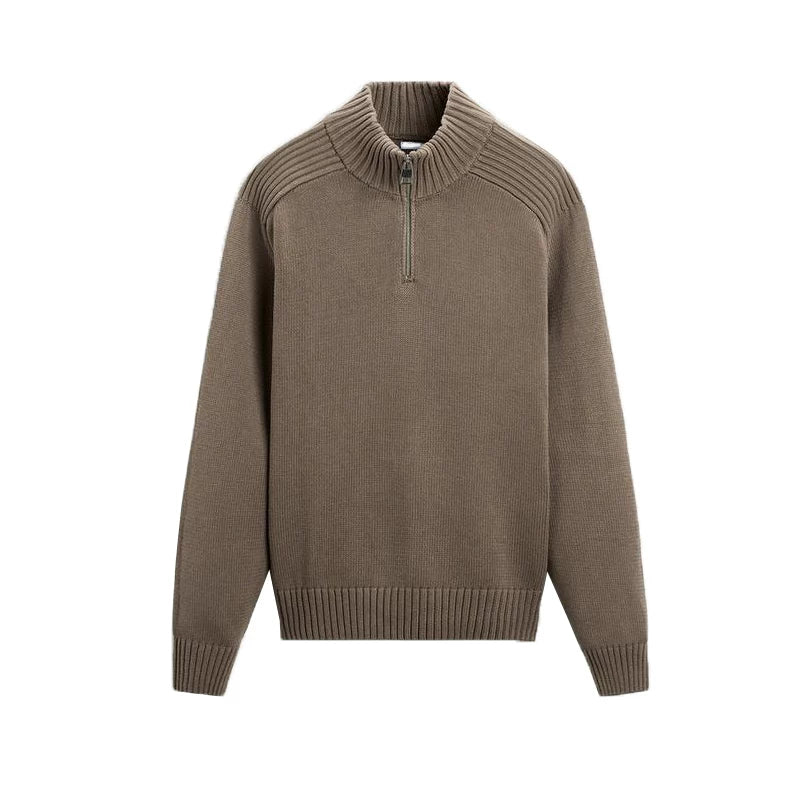 Half-Turtleneck Slim Knit Sweater