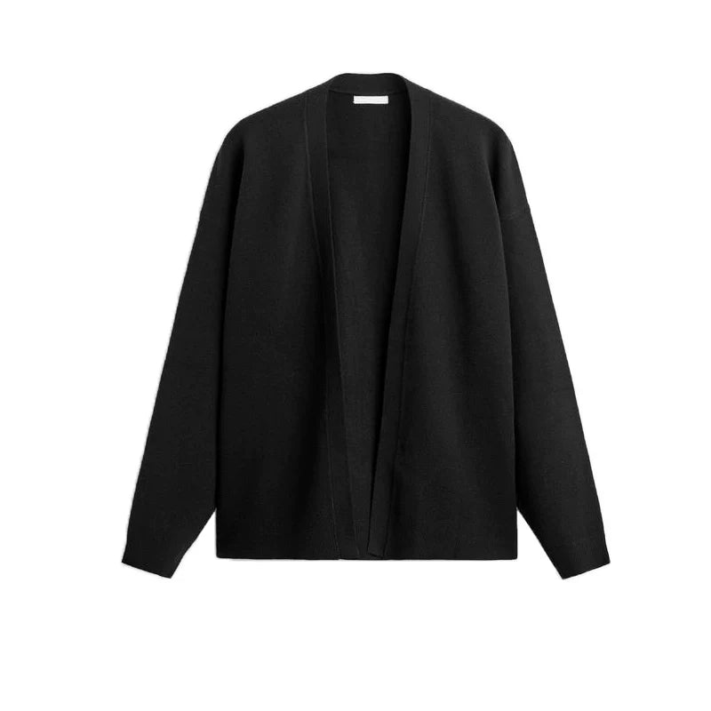 Open-Collar Knit Cardigan
